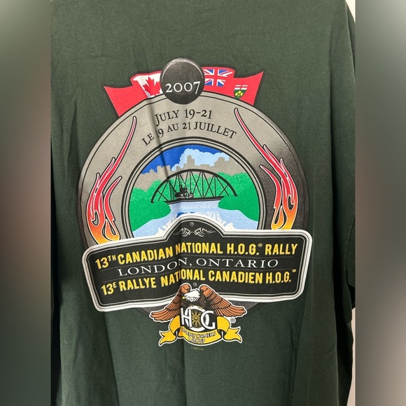 2007 H.O.G. Rally Harley Davidson Green Tshirt - Picture 7 of 7